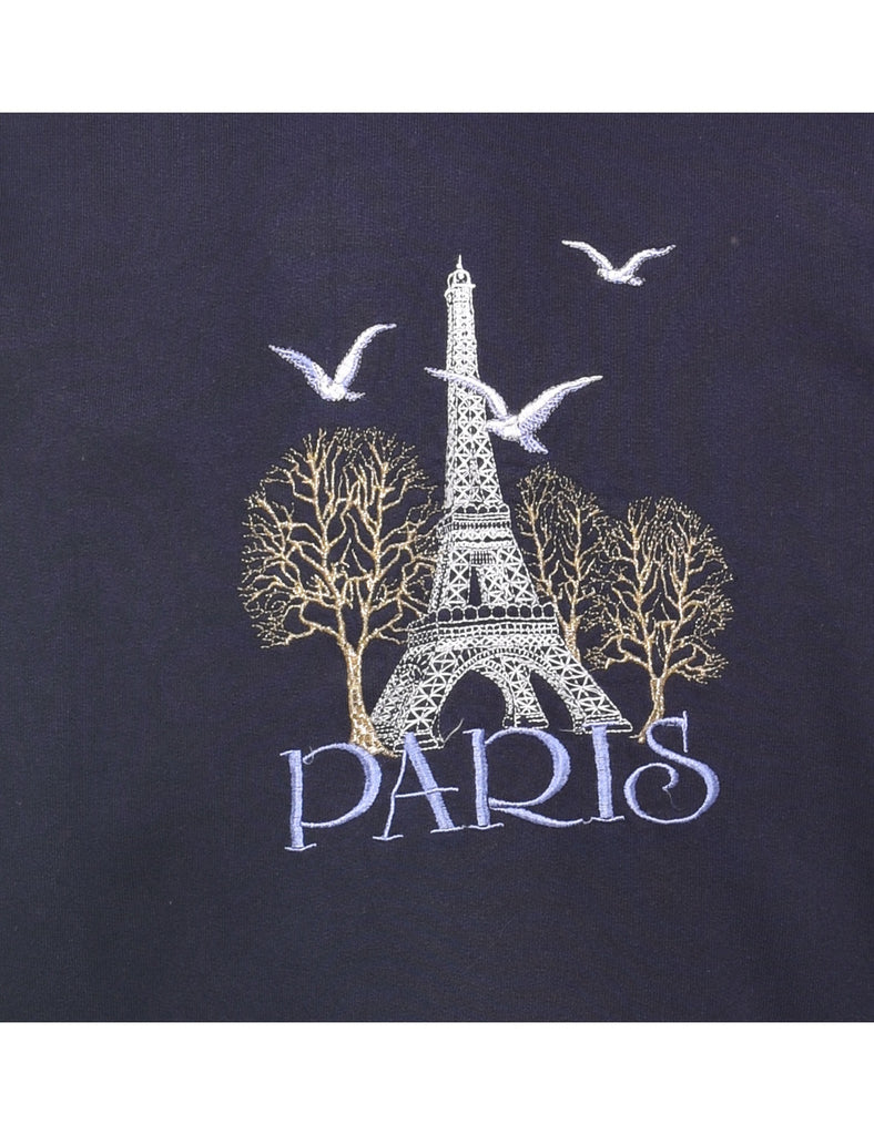 Paris Embroidered Sweatshirt - L