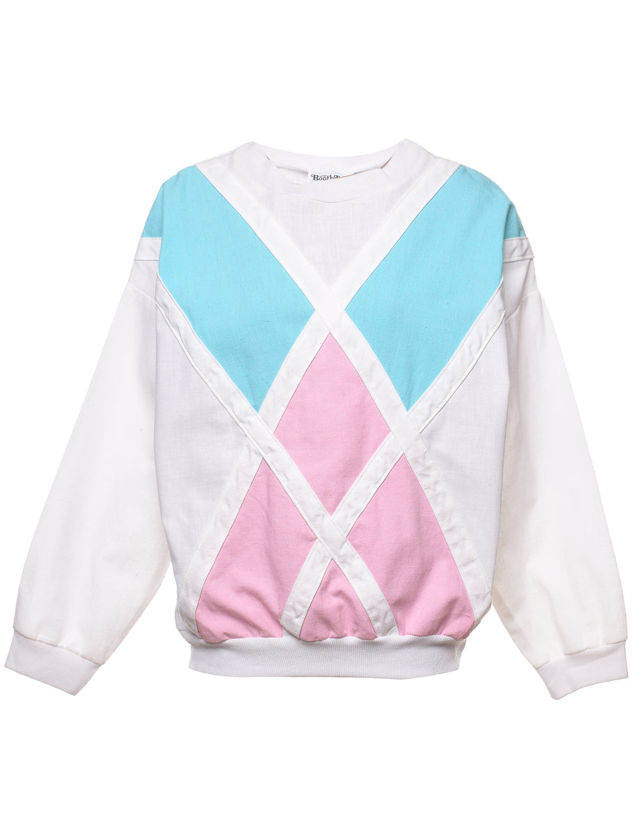 Unisex Pastel 1980s Sweatshirt White L Beyond Retro