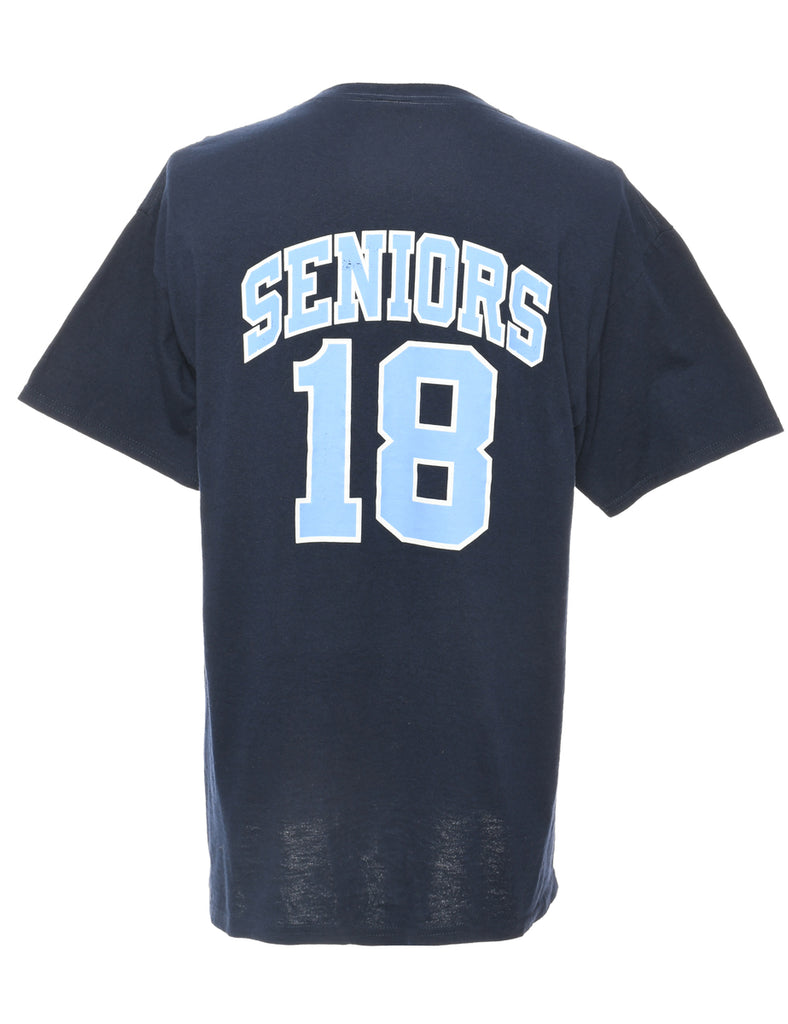 Peabody Tanners Navy & Light Blue Football Jerzees T-Shirt - L