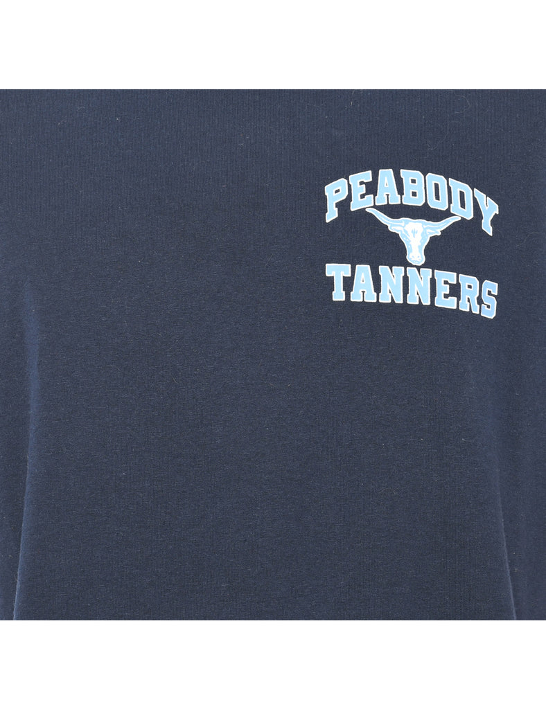 Peabody Tanners Navy & Light Blue Football Jerzees T-Shirt - L