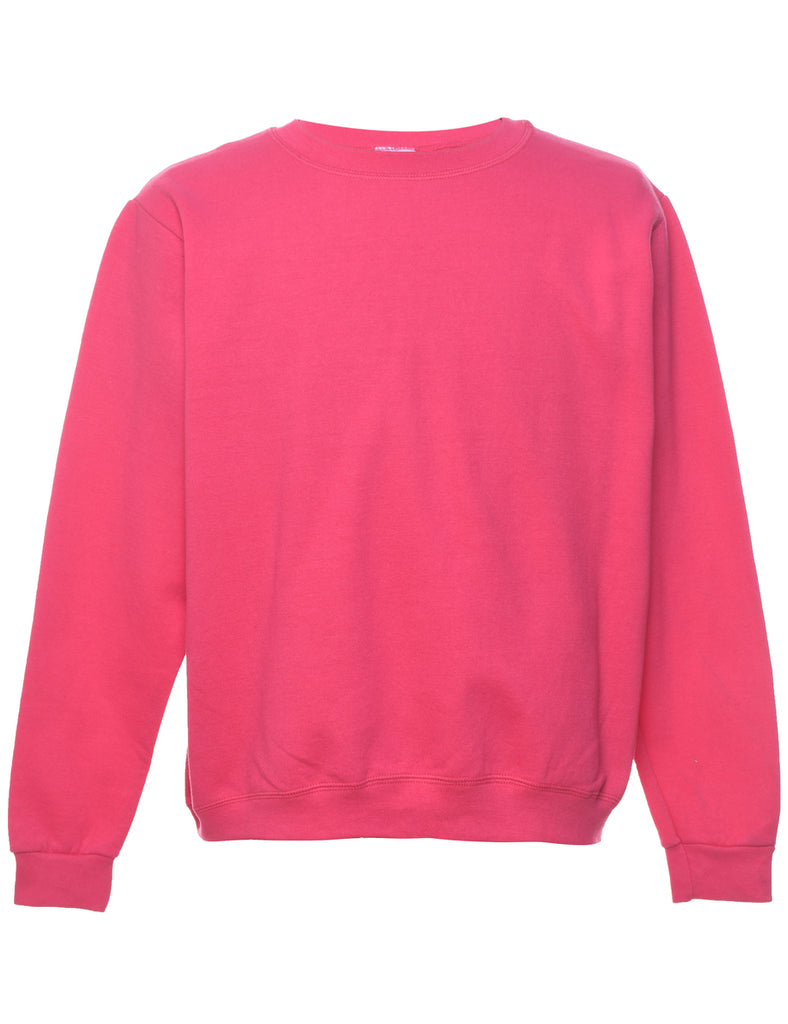 Pink Plain Sweatshirt - L