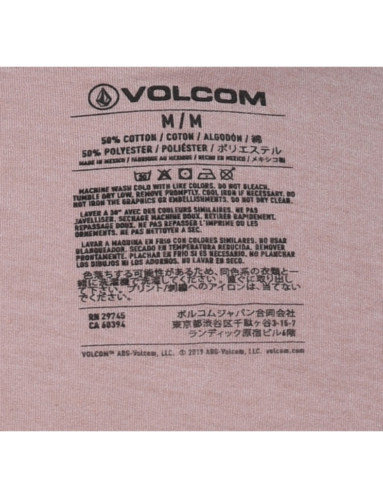 Pink Plain Volcom T-shirt - M