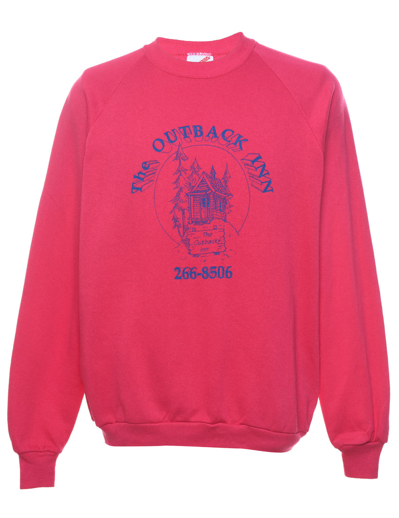 Pink The Outback Inn Printed Sweatshirt - XL