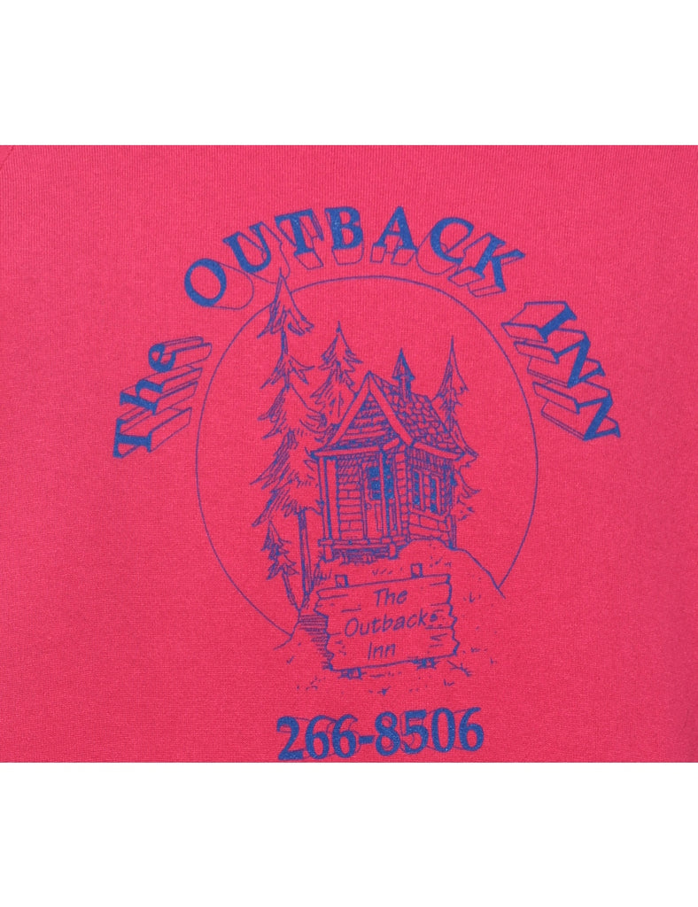 Pink The Outback Inn Printed Sweatshirt - XL