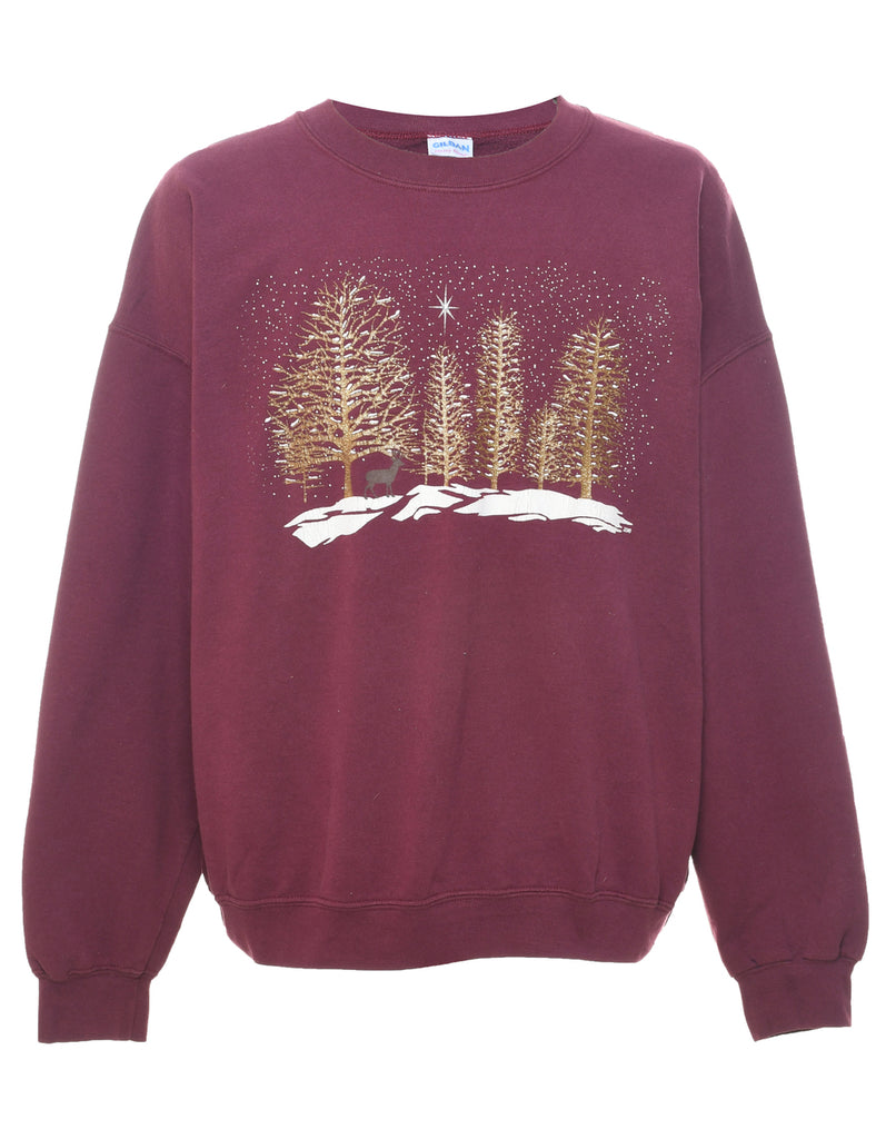 Plum Christmas Sweatshirt - XL