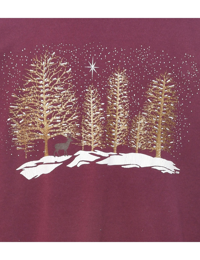 Plum Christmas Sweatshirt - XL