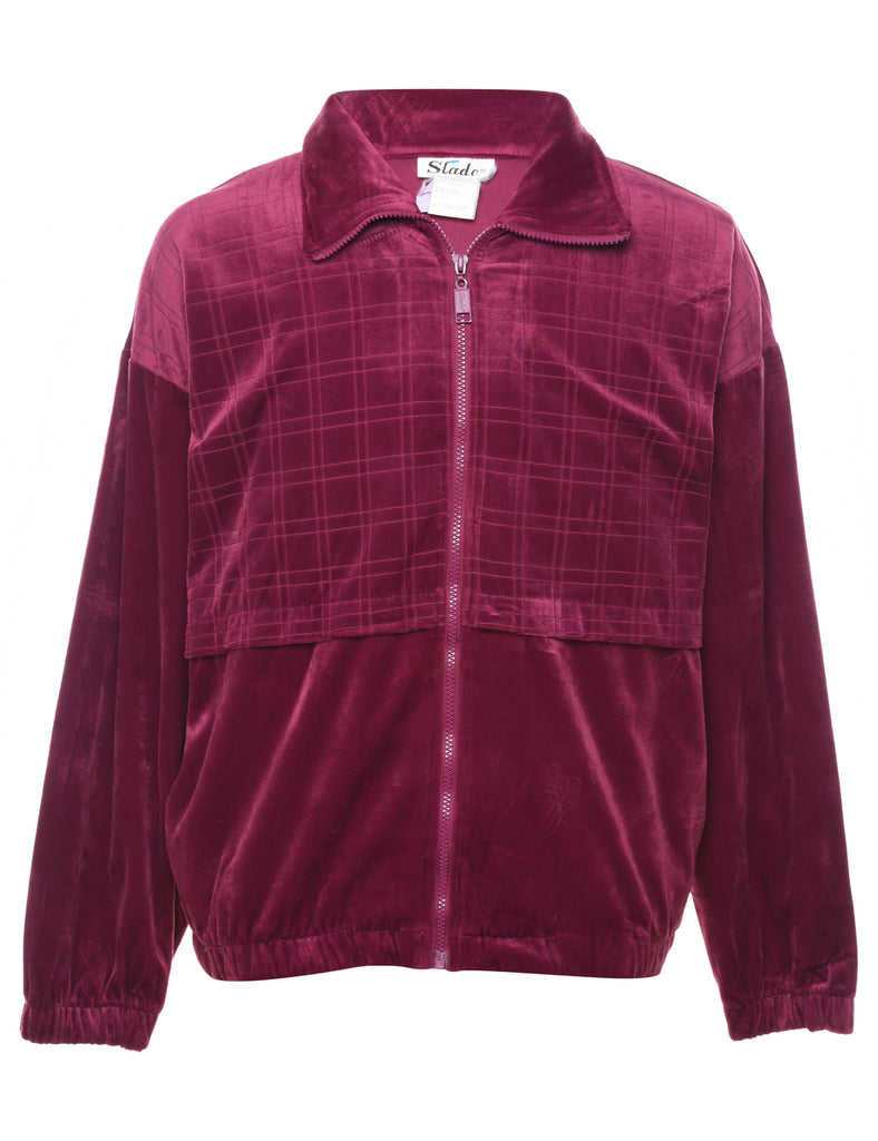 Plum Velour Y2K Track Top - M