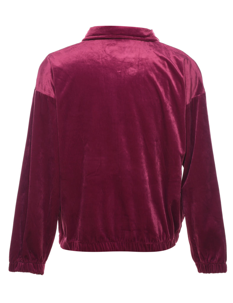 Plum Velour Y2K Track Top - M