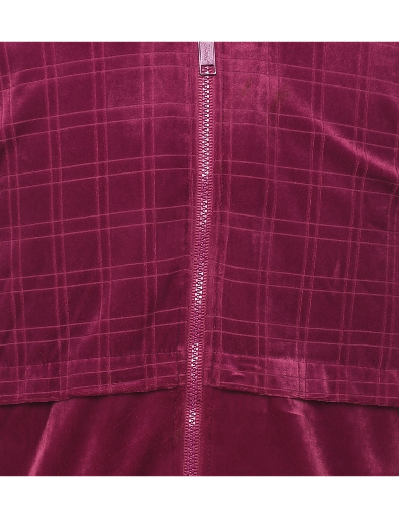 Plum Velour Y2K Track Top - M