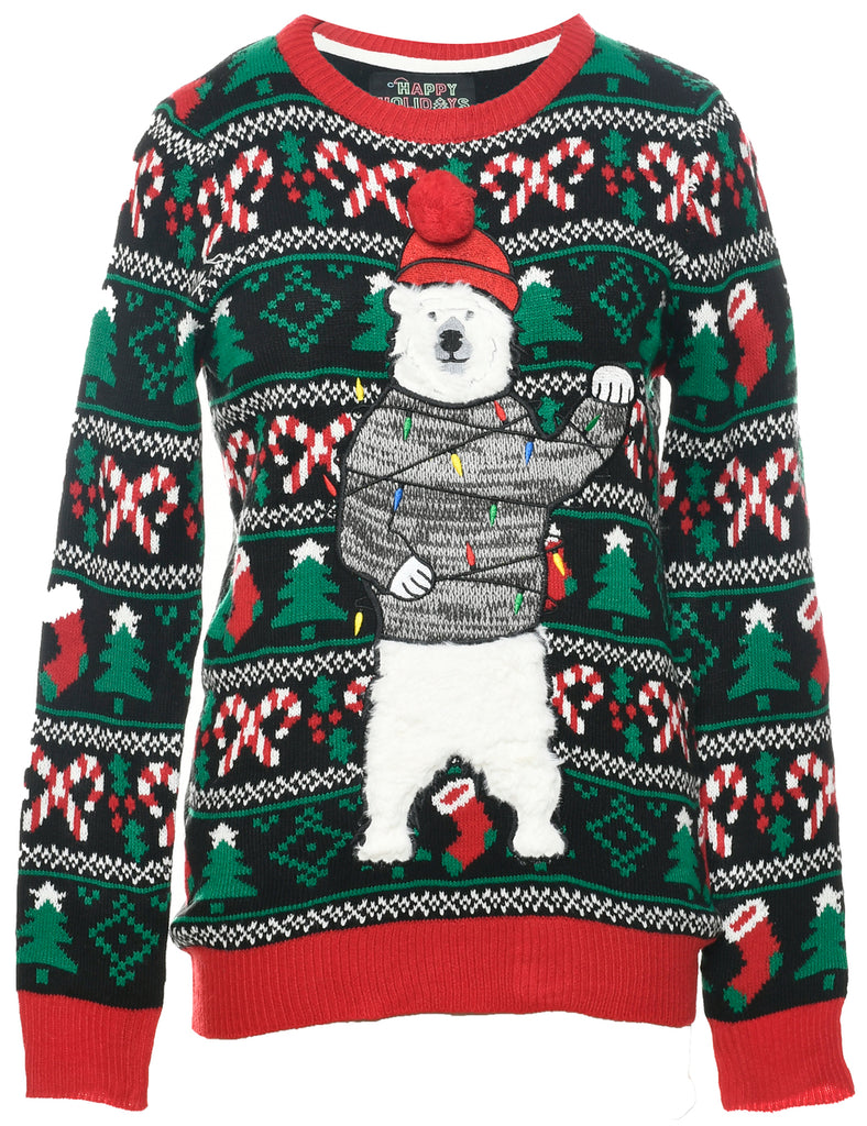 Polar Bear Design Christmas Jumper - S