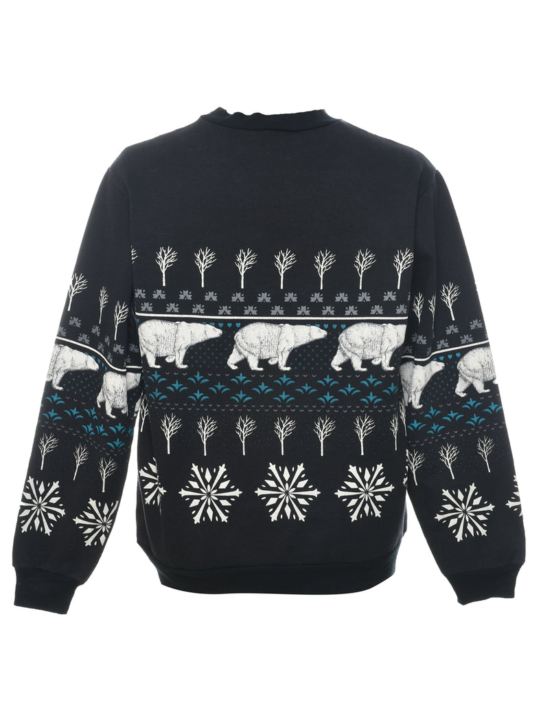 Polar Bear Design Christmas Sweatshirt - XL