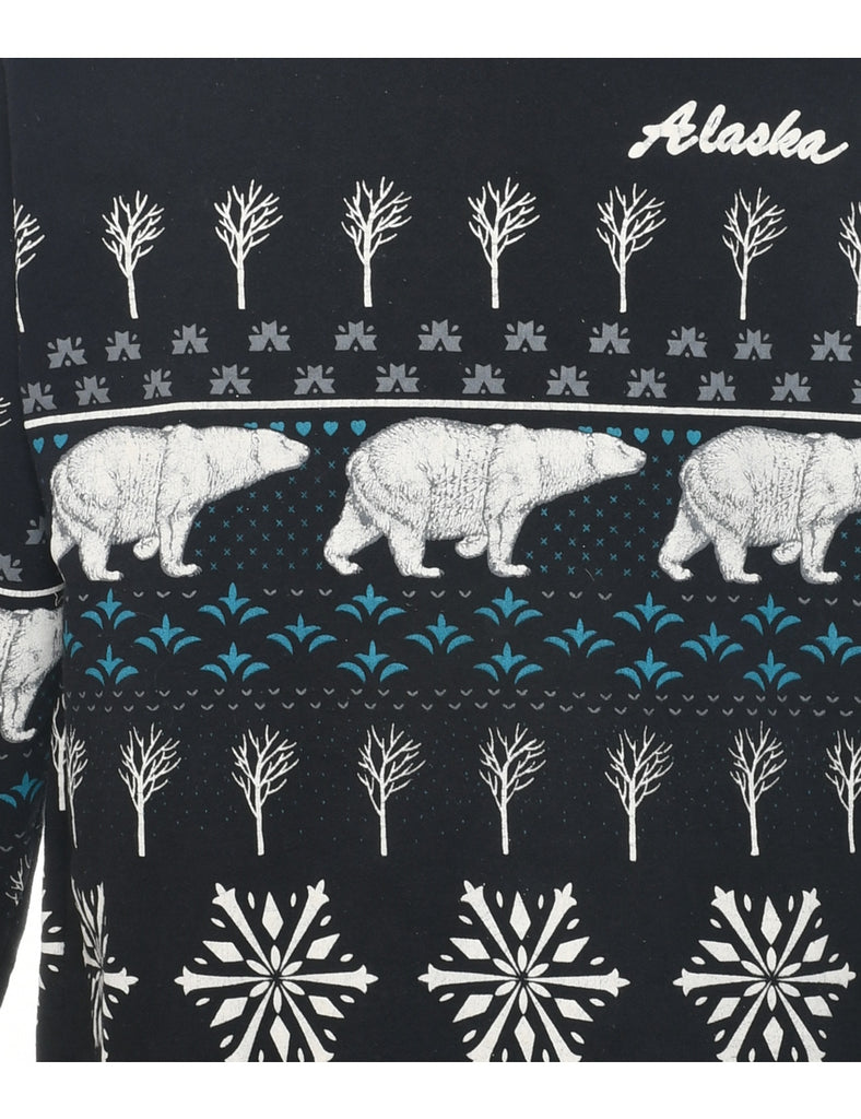 Polar Bear Design Christmas Sweatshirt - XL