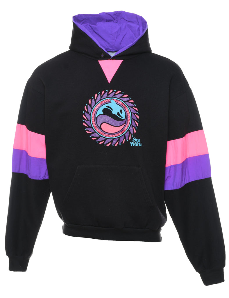 Printed Sea World Design Hoodie - XL