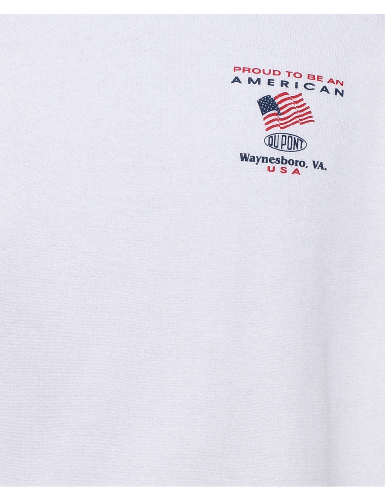 Proud To Be An American Fruit Of The Loom Printed Sweatshirt - L