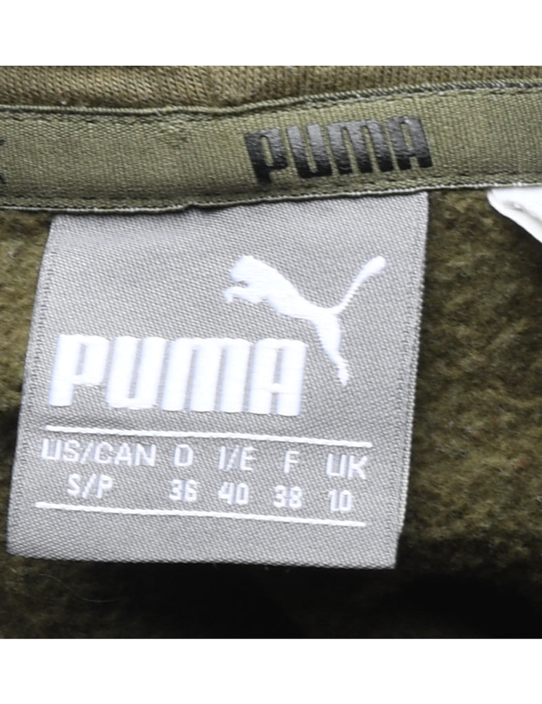 Puma Green & Gold Printed Hoodie - S