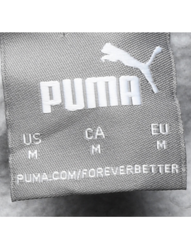 Puma Light Grey & White Hooded Sweatshirt - M