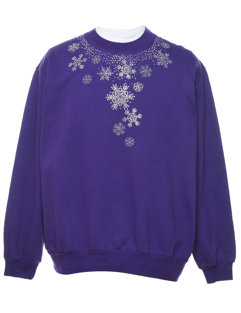 Purple Christmas Sweatshirt - L