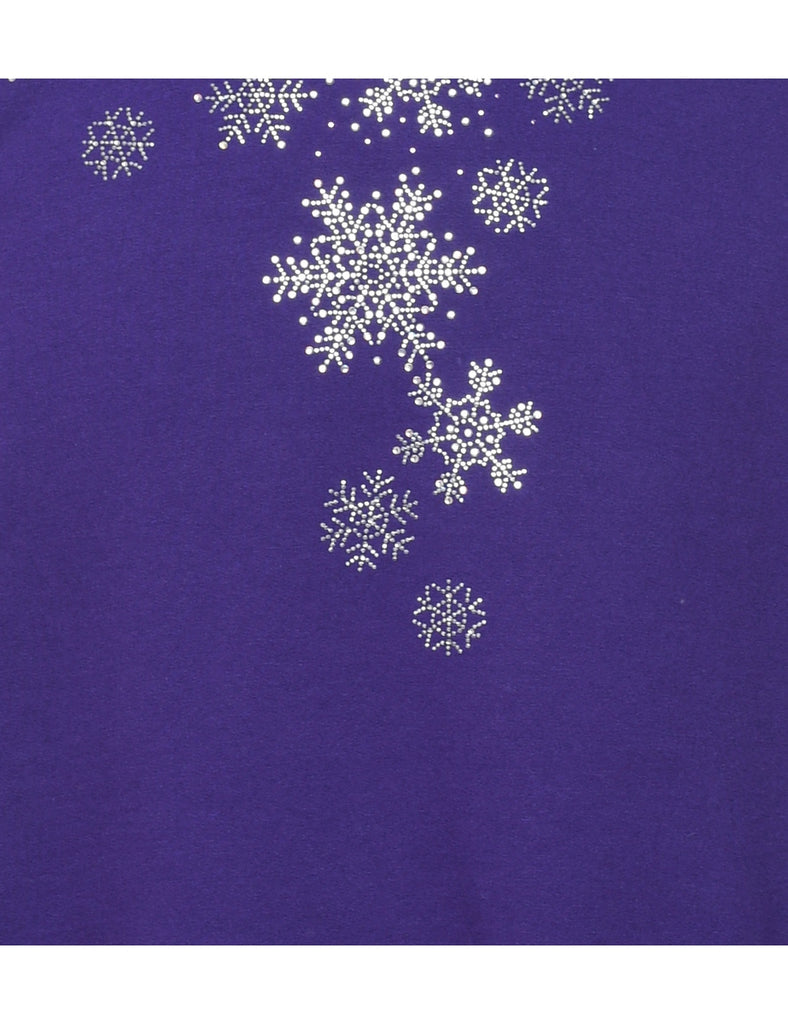 Purple Christmas Sweatshirt - L