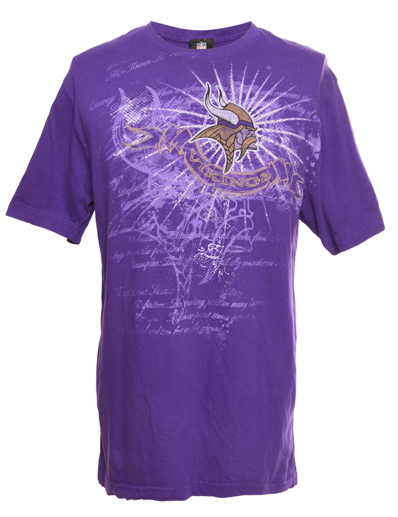 Purple Vikings Football Printed T-shirt - M