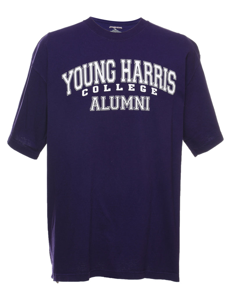 Purple Young Harris College Printed T-shirt - XL