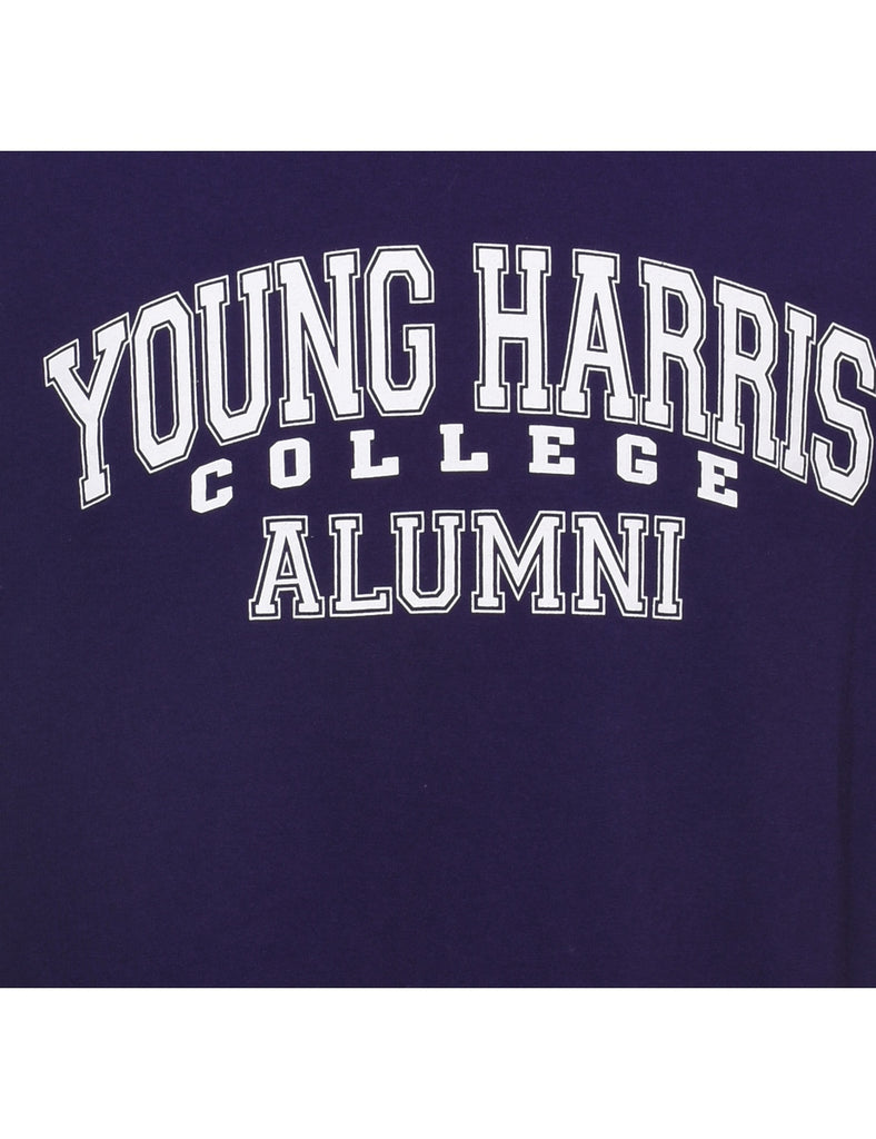 Purple Young Harris College Printed T-shirt - XL