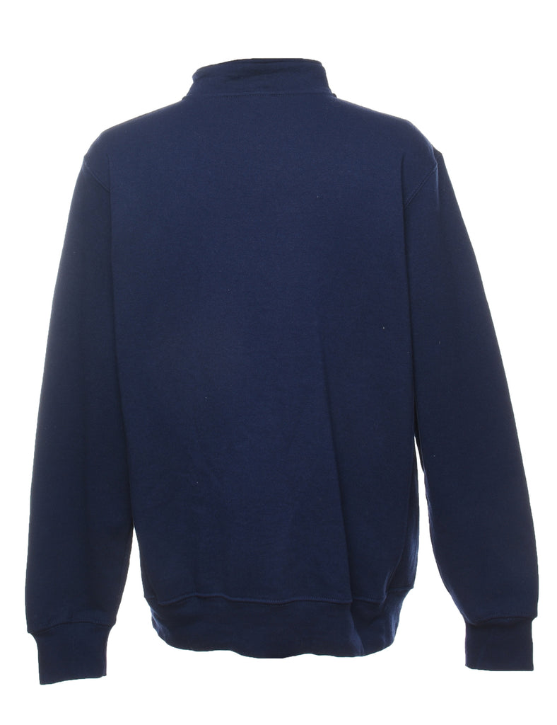 Quarter-Zip Russel Athletic Navy Plain Sweatshirt - L