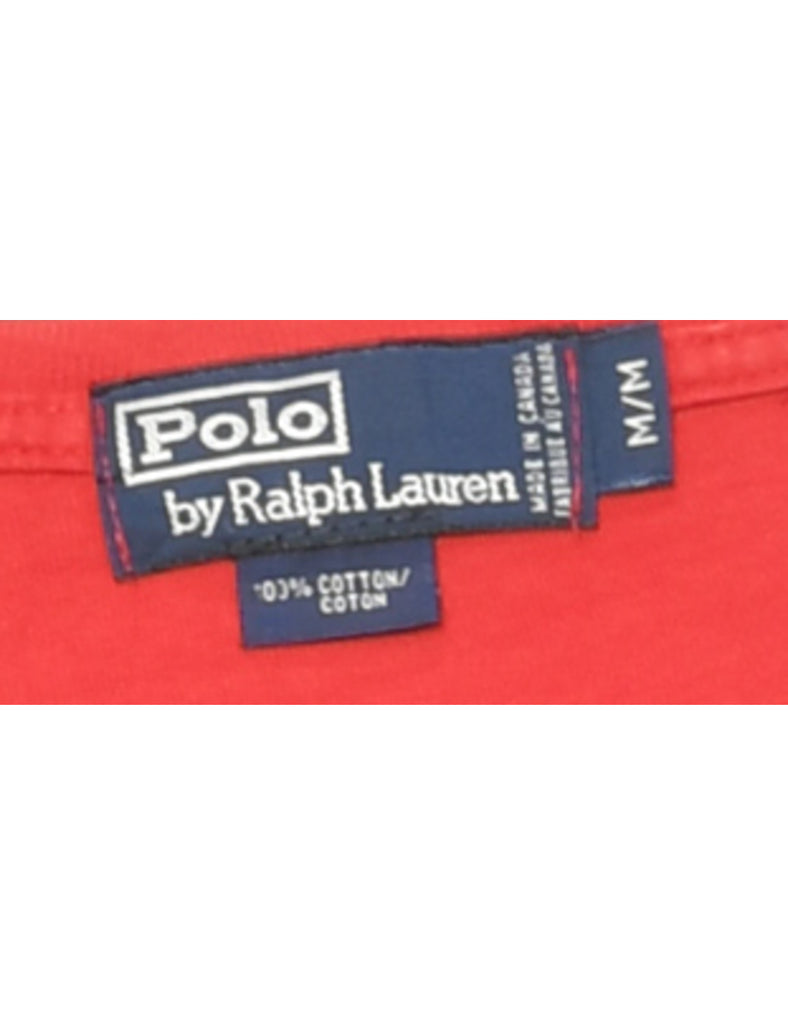 Ralph Lauren Red & Black Printed T-shirt - M