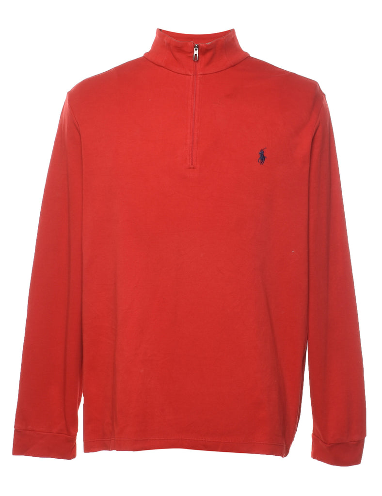 Ralph Lauren Red Quarter-Zip Top - L