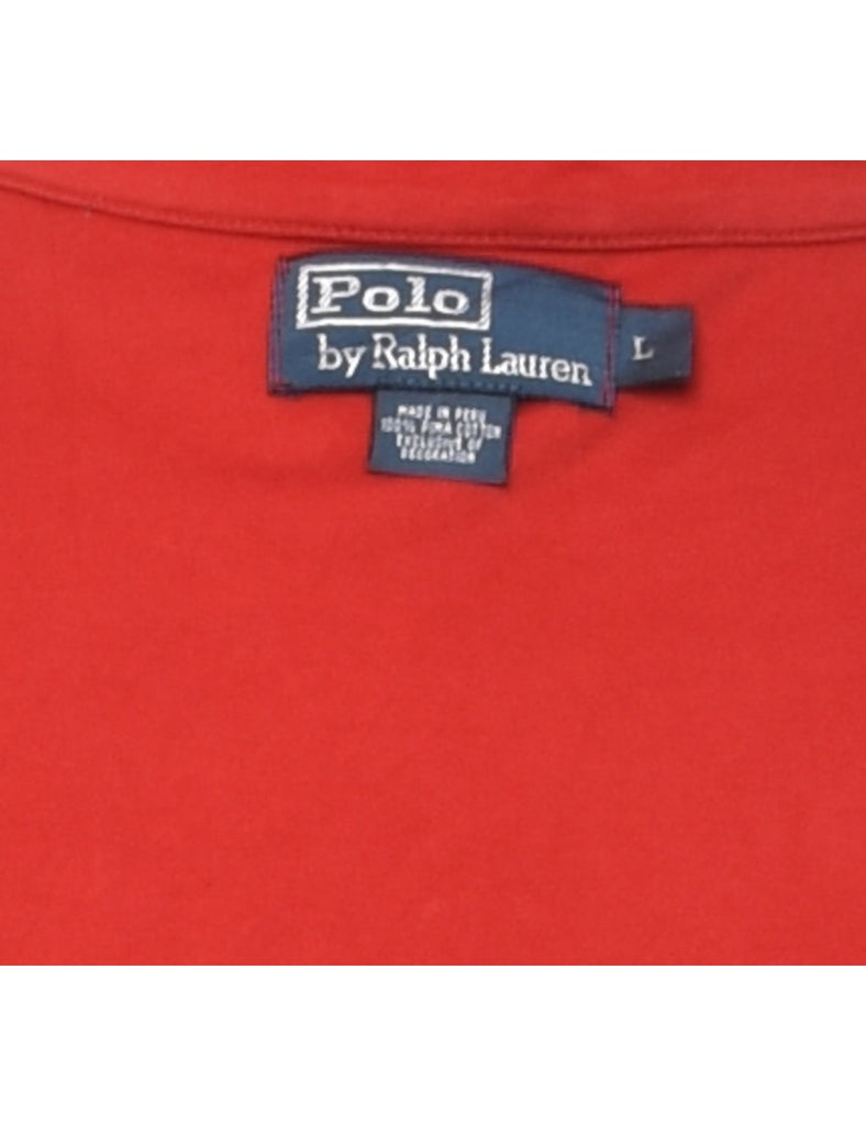 Ralph Lauren Red Quarter-Zip Top - L