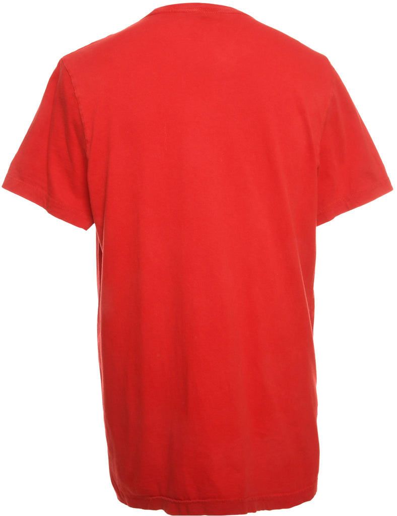 Red Adidas Printed T-shirt - M