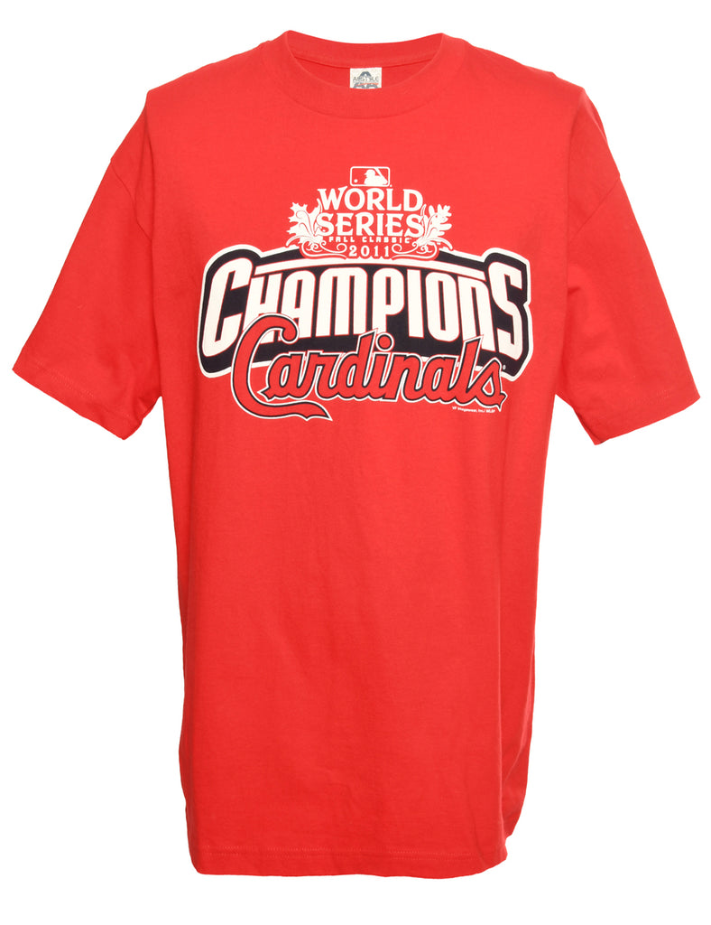 Red Champions Cardinals Printed T-shirt - L