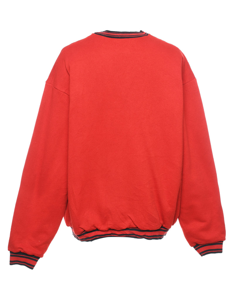 Red Classic Embroidered Sweatshirt - XL