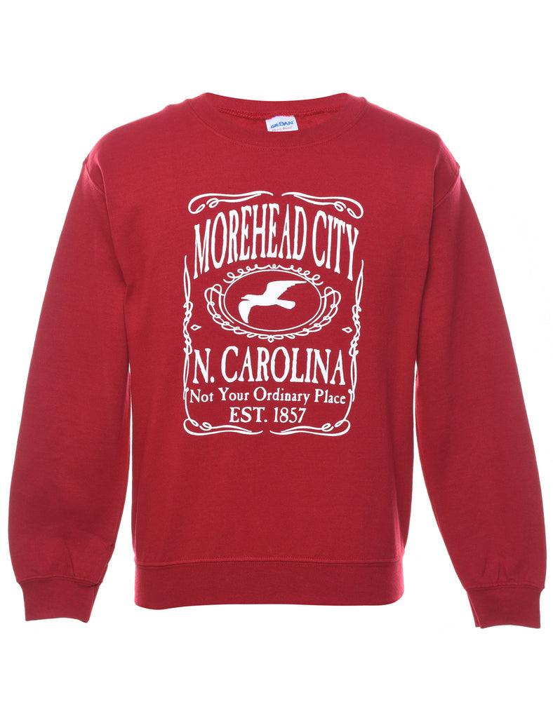 Red Morehead City Printed Sweatshirt - S