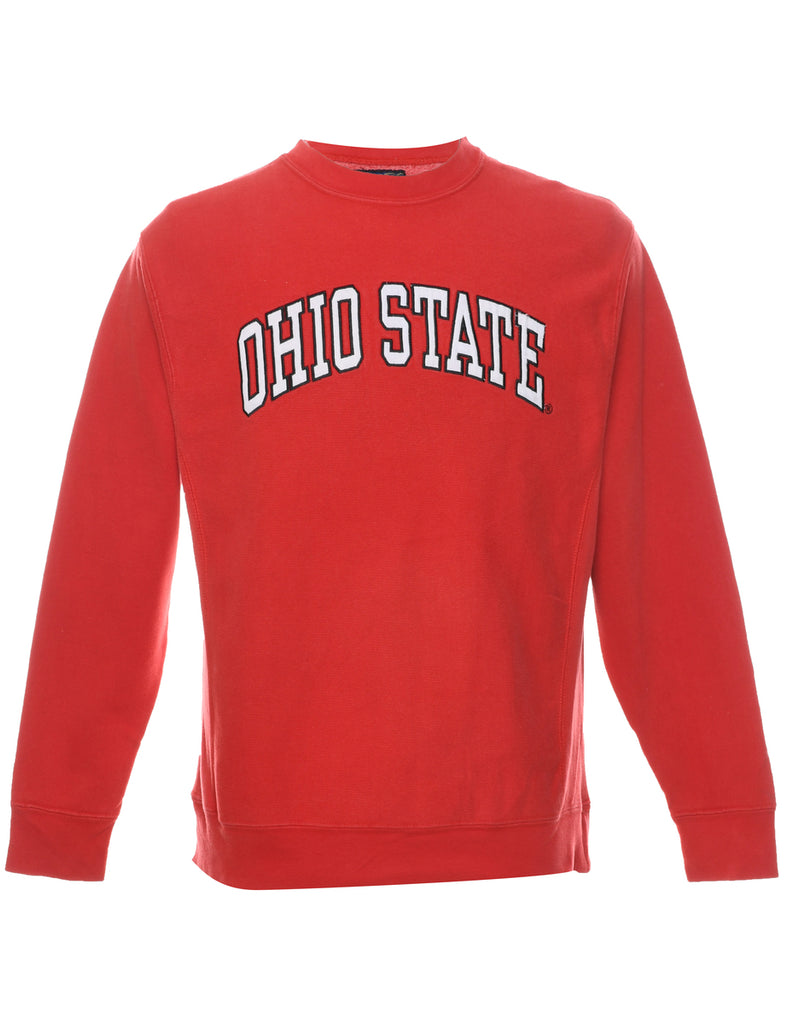 Red Ohio State Printed Sweatshirt - S