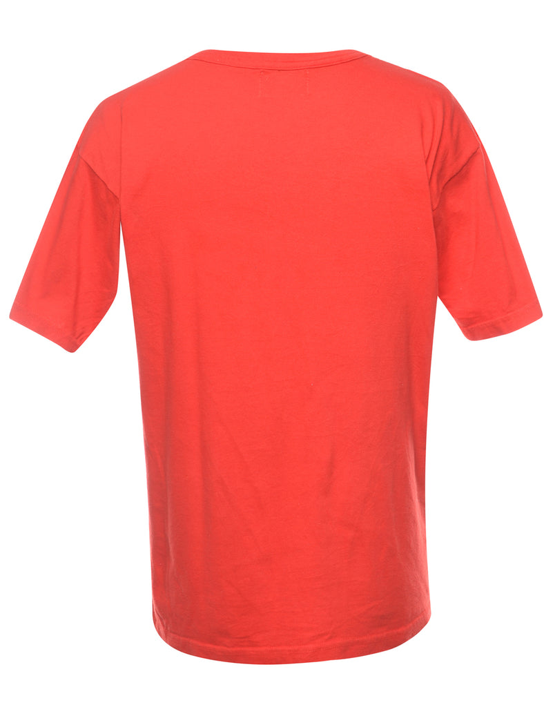 Red Plain T-shirt - L