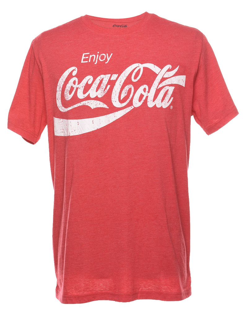 Red & White Coca-Cola Print T-shirt - XL