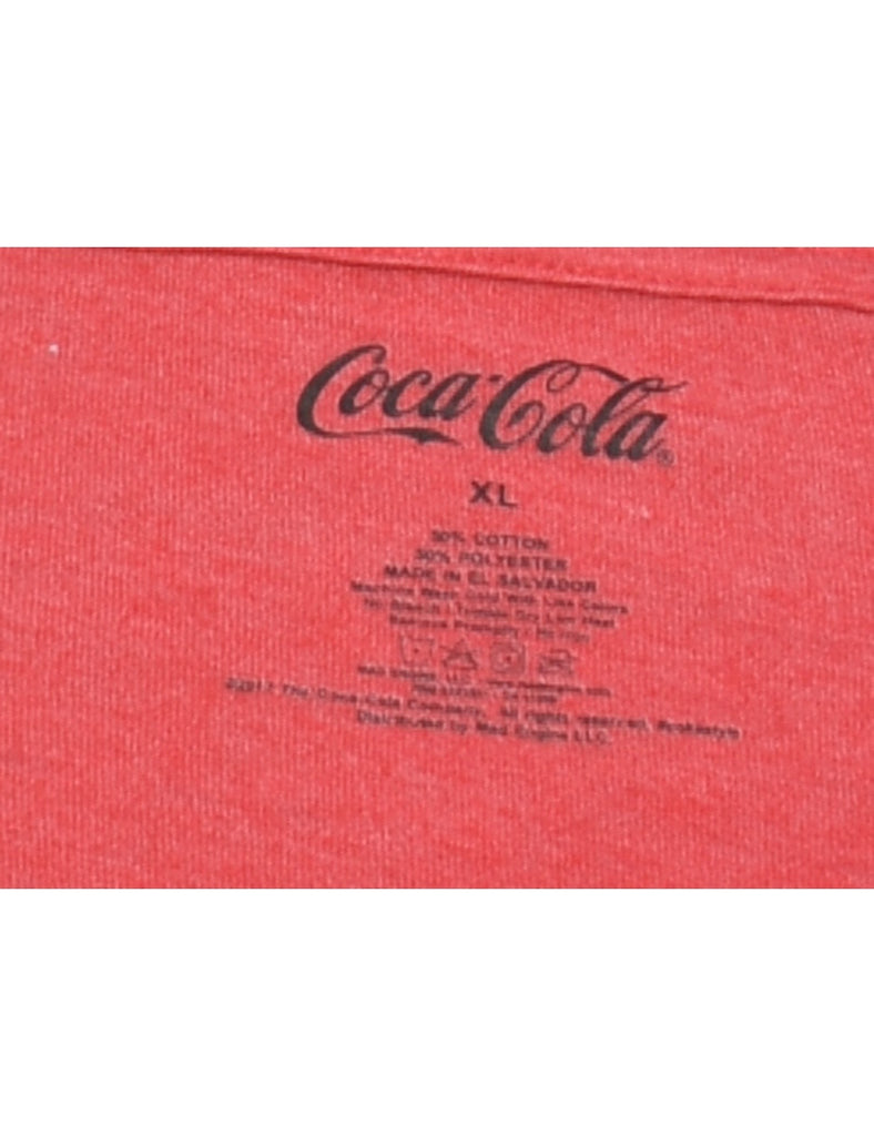 Red & White Coca-Cola Print T-shirt - XL