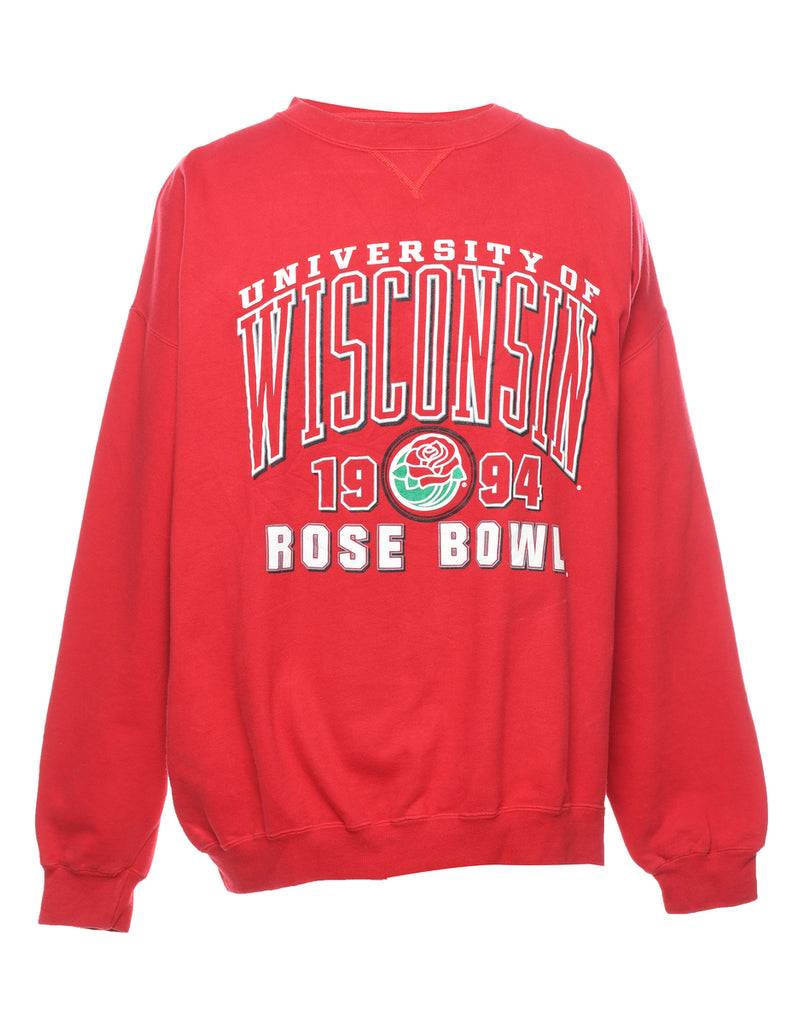 Red Wisconsin Printed Sweatshirt - XXL