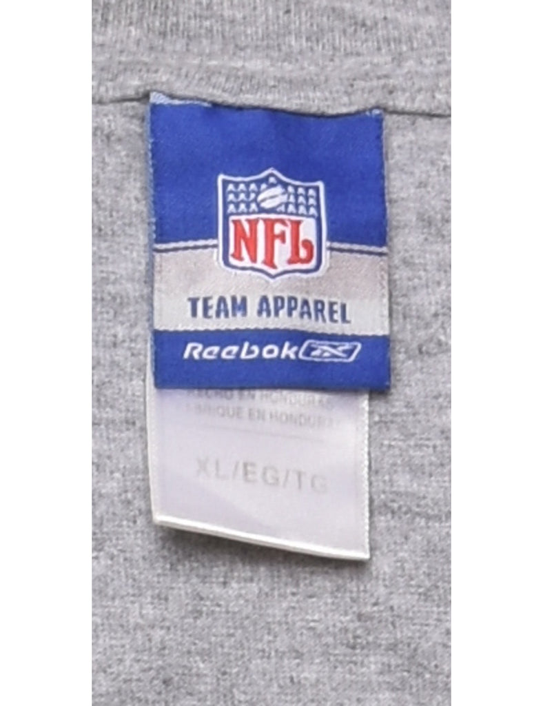 Reebok Dallas Cowboys Grey Printed Sports T-shirt - XL