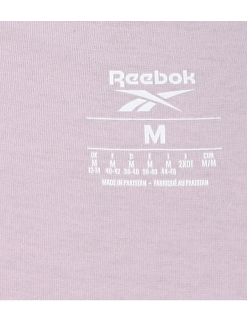 Reebok Light Pink & White Printed T-shirt - M