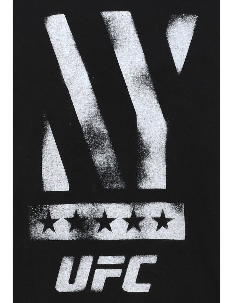 Reebok Printed Black, Grey & White UFC T-shirt - M