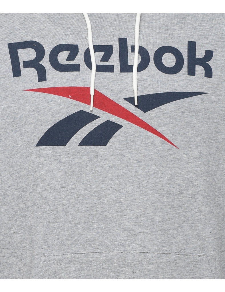 Reebok Printed Grey, Navy & Red Hoodie - L