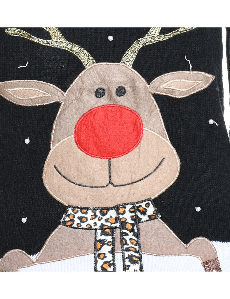 Reindeer Christmas Jumper - L