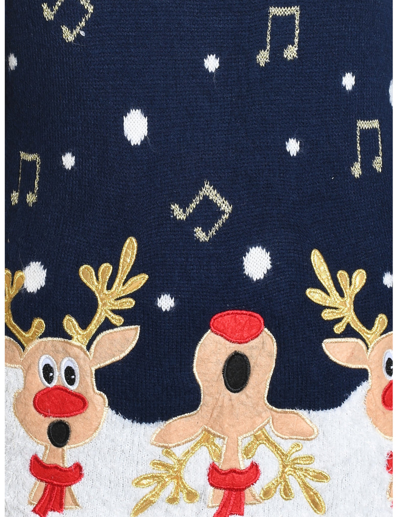 Reindeer Christmas Jumper - M