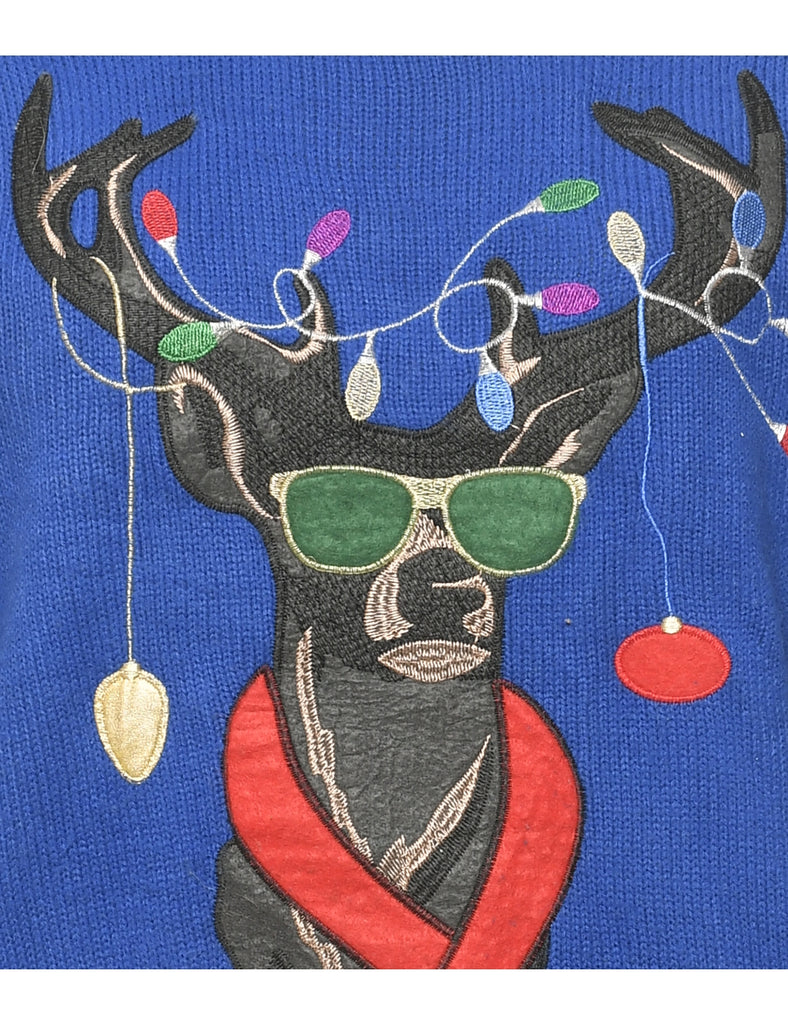 Reindeer Christmas Jumper - M