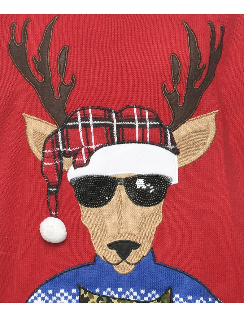 Reindeer Christmas Jumper - L