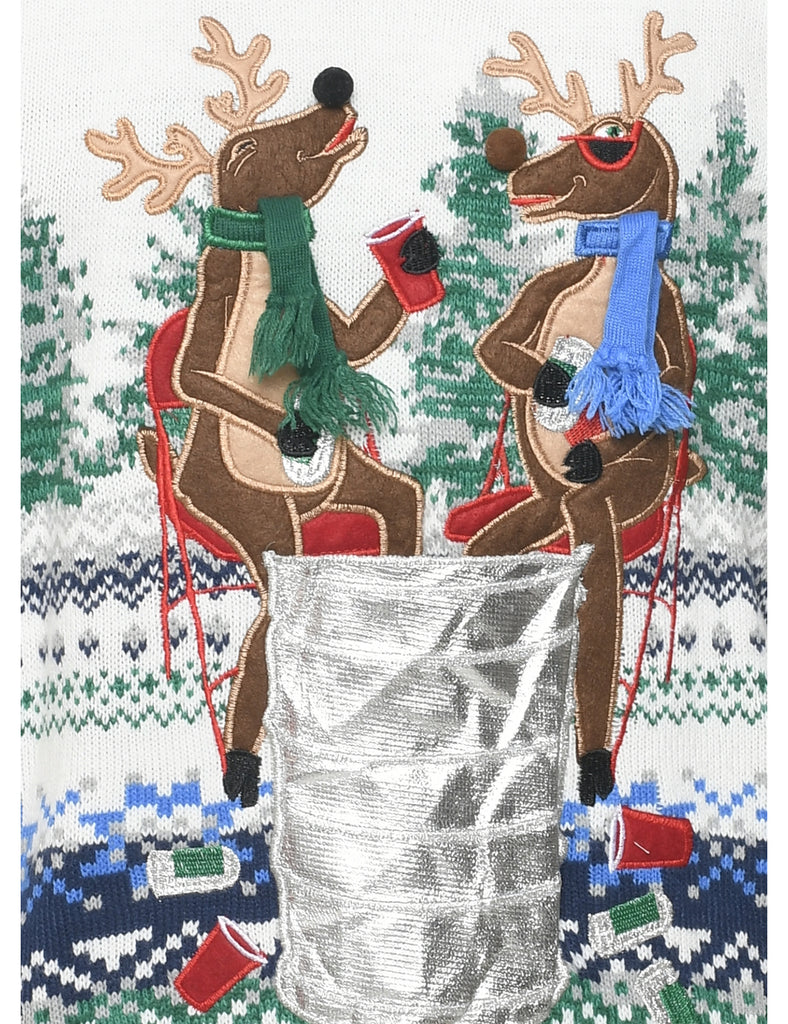 Reindeer Christmas Jumper - M