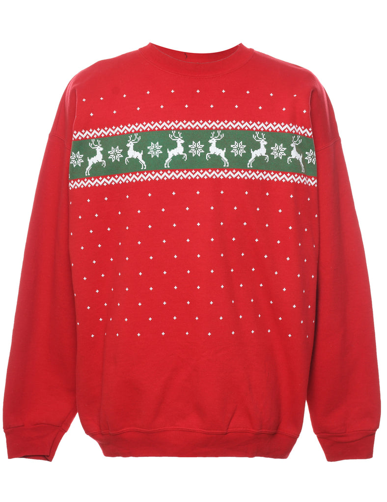 Reindeer Christmas Sweatshirt - XL