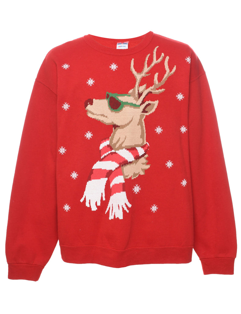 Reindeer Christmas Sweatshirt - XL