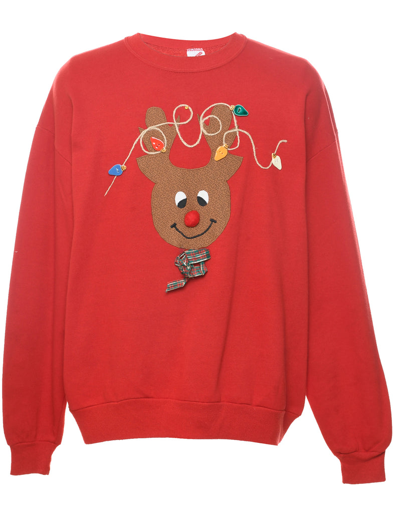 Reindeer Christmas Sweatshirt - XL